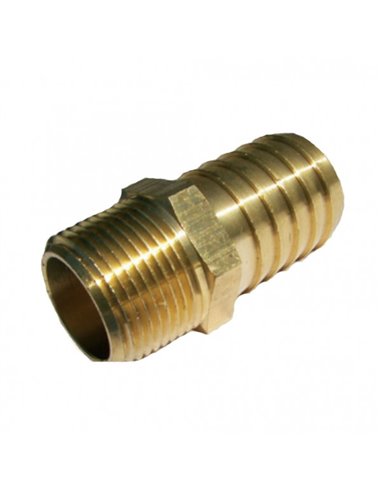 Nipple, Brass Hose - 1" Barb x 3/4" MPT, BM-1612