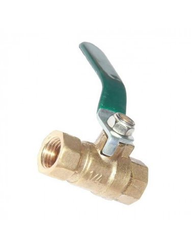 Ball Valve, 1/4" Brass, FxF Thrd., Green Handle, 51-014