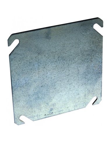 4" Steel Square Recepticle Cover  SQBXCVFLBL, 050169007525