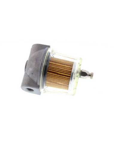 Filter, Fuel In-Line 1/4" F-F 3.0"x3.5" w/Drain Valve, 23.0030